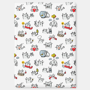 Aimant Chats amusants, lait et magie.
