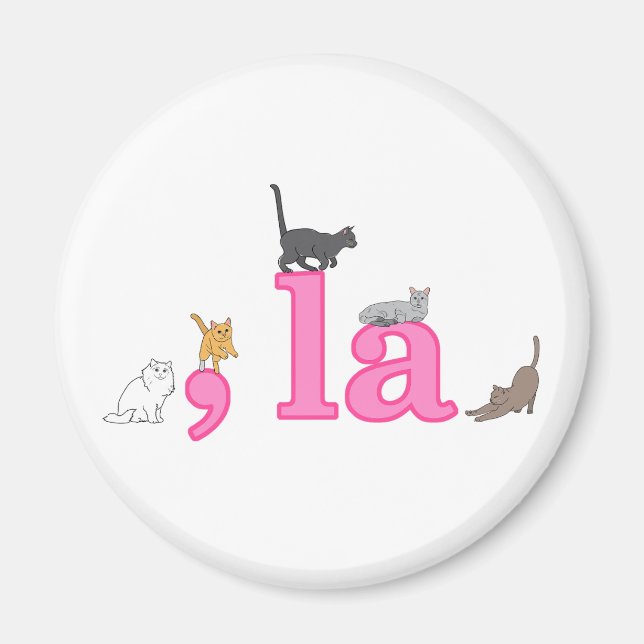 Aimant Chats amusants pour Kamala Harris Pink Comma La (Devant)
