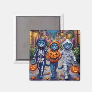 Aimant Chats bleus orientaux Trick-or-Treating Halloween