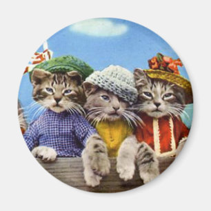 Aimant Chats dans des casquettes