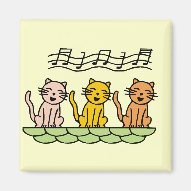 Aimant Chats de chant T-shirts et cadeaux (Devant)