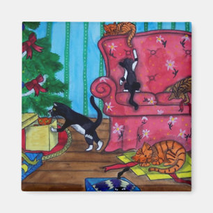 Aimant Chats de Noël