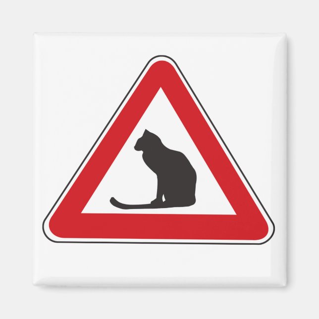 Aimant Chats de prudence, Signal de circulation, Italie (Devant)