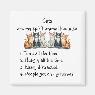 Aimant Chats drôles sont l'humour d'animal spirituel Mign