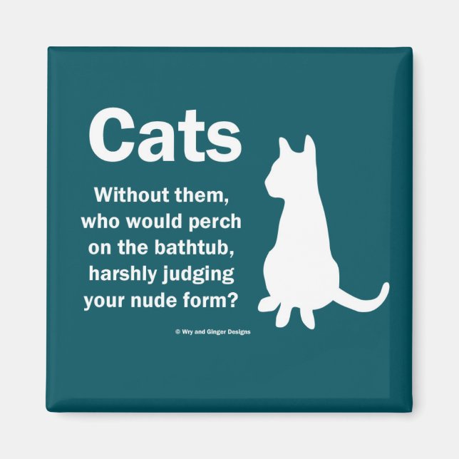 Aimant Chats et baignoires (Devant)