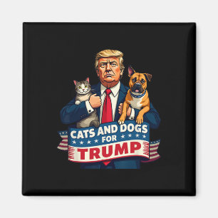 Aimant Chats et chiens pour Trump 2024 Chatons et chiens