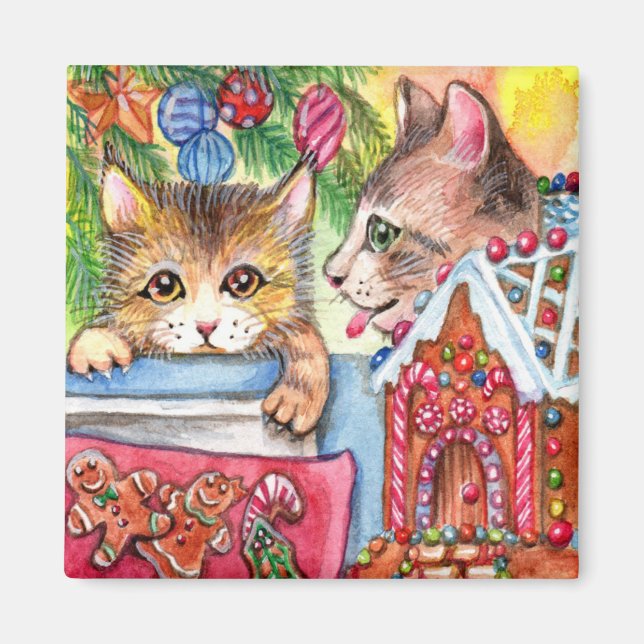 Aimant Chats et pain d'épice Cookies (Devant)