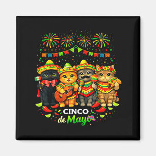 Aimant Chats heureux cinco de mayo drôle de fête mexicain
