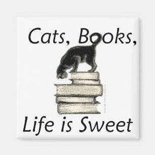 Aimant chats, livres, la vie est douce !