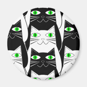 Aimant Chats noirs et blancs