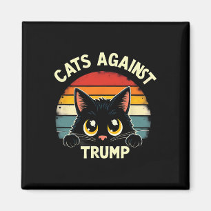 Aimant Chats noirs rétro contre Trump 1