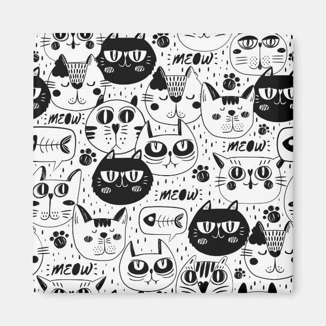 Aimant Chats partout (Devant)