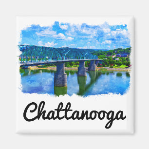 Aimant Chattanooga Tennessee Aquarelle