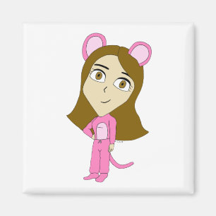 Aimant chatte rose