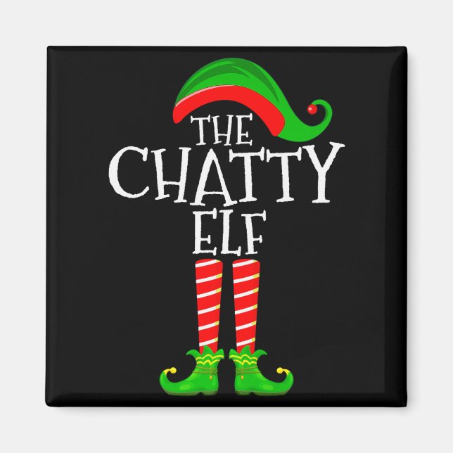 Aimant Chatty Elf Funny Matching Family Group Christmas P (Devant)