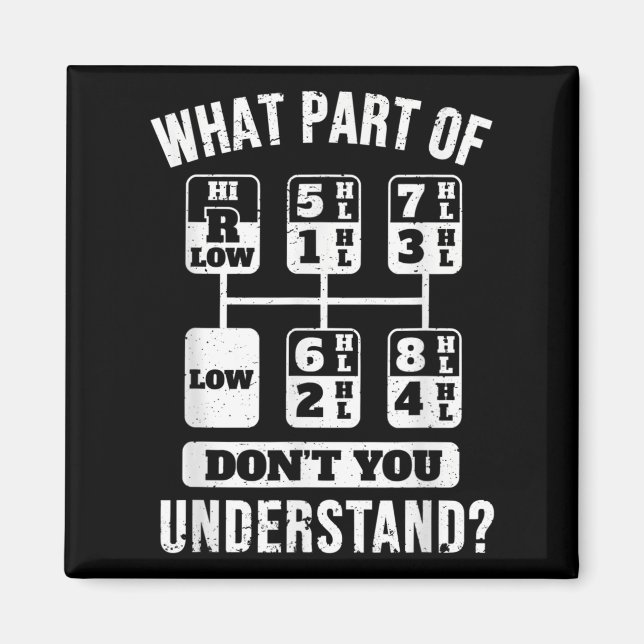 Aimant Chauffeur de camion de camion amusant Gear Stick S (Devant)