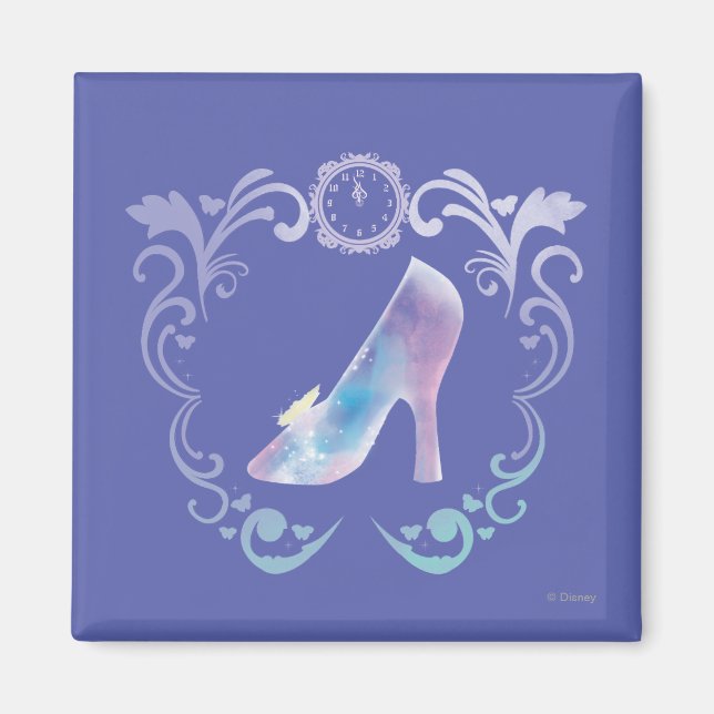 Aimant Chaussure en verre de Cendrillon (Devant)