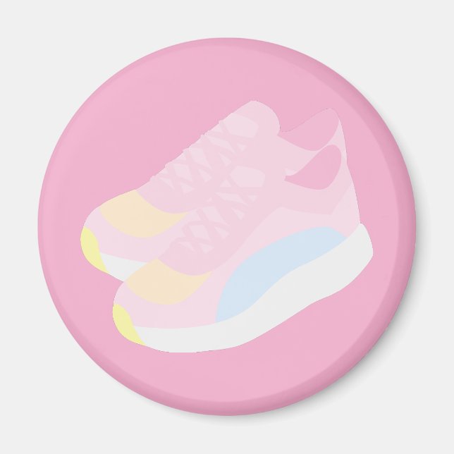Aimant Chaussures de course roses (Devant)