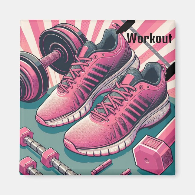 Aimant Chaussures de sport avec musculation aux poids lib (Devant)
