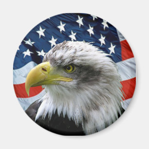 Aimant Chauve-Eagle-Américain-Drapeau