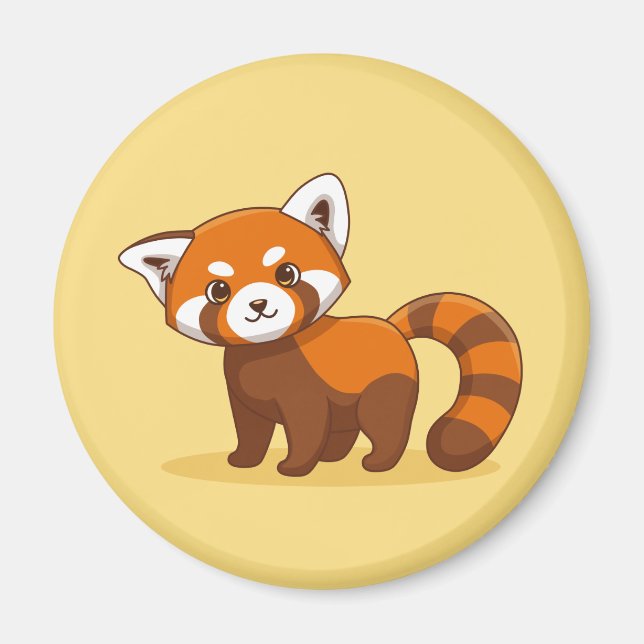 Aimant Che Red Panda sur jaune (Devant)