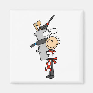 Aimant Chef avec pots et pots
