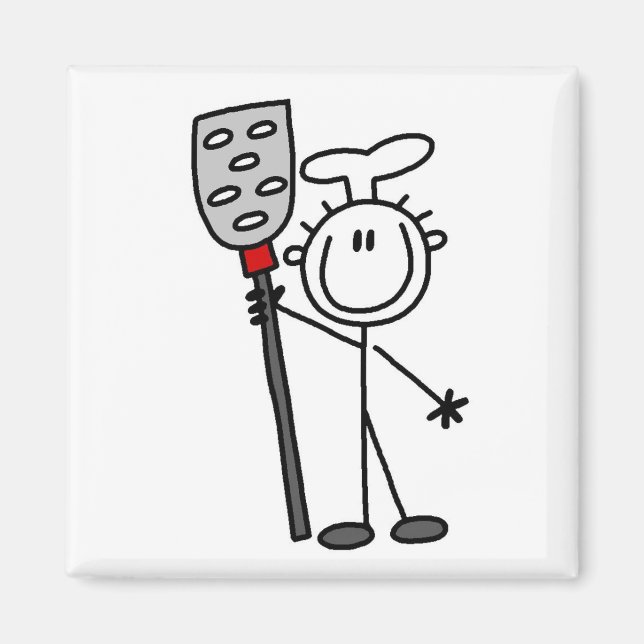 Aimant Chef avec T-shirts et cadeaux Spatula (Devant)