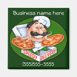 Aimant chef de pizza à livraison rapide