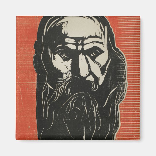 Aimant Chef d'un vieil homme à la barbe par Edvard Munch (Devant)