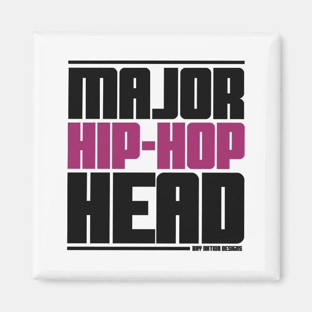 Aimant Chef Hip hop principal pourpre (Devant)