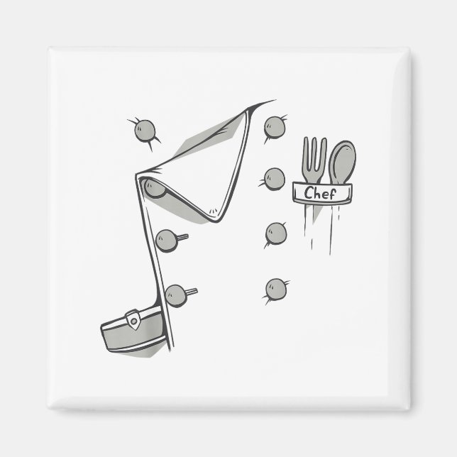 Aimant Chef Jacket Chef Costume Cook Cooking Funny Chef G (Devant)