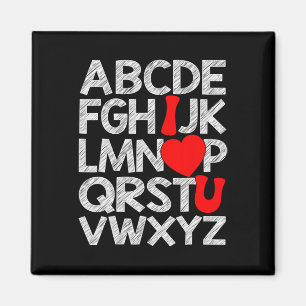 Aimant Chemise alphabet Abc je t'aime Saint-Valentin hea