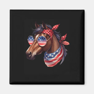 Aimant Chemise Américaine De Cheval Du 4 Juillet Femmes F