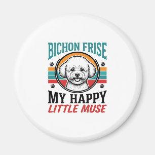 Aimant Chemise Bichon Frise Esprit Vintage Chien Art_1