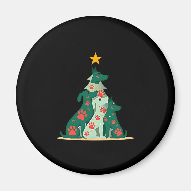 Aimant Chemise d'arbre de Noël de chien - Noël de chien ( (Devant)