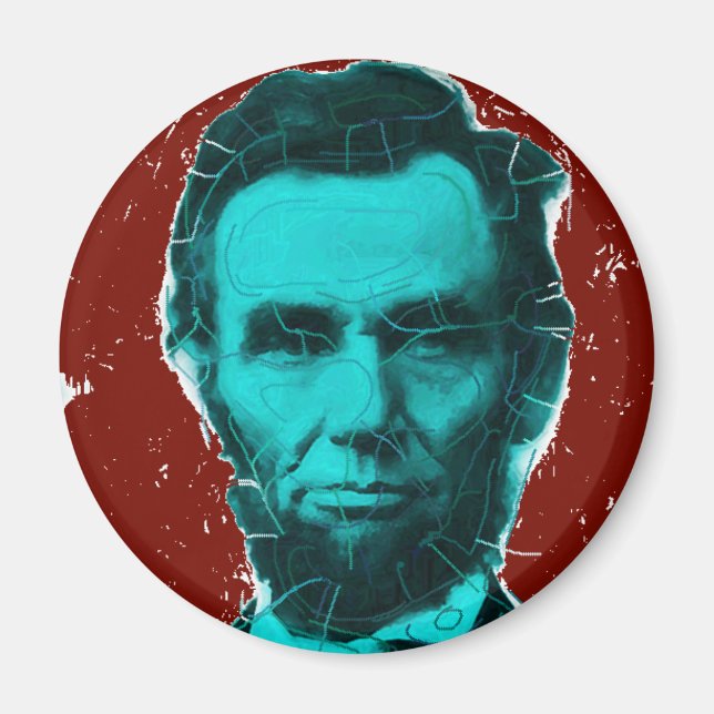 Aimant Chemise d'art Abraham Lincoln—Design unique (Devant)