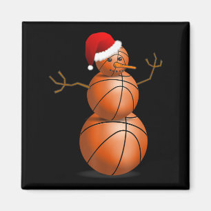 Aimant Chemise de basketball de Noël - Snowman de basketb