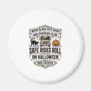 Aimant Chemise de Conducteur d'Autobus Halloween Gravure