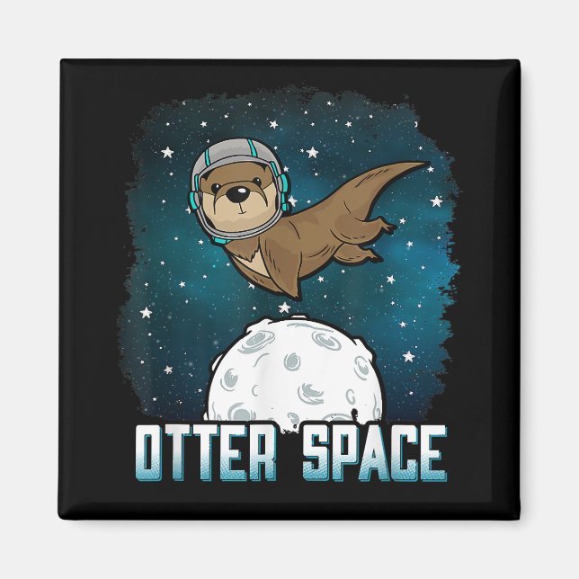 Aimant Chemise de l'espace Otter, drôle animal de l'espac (Devant)