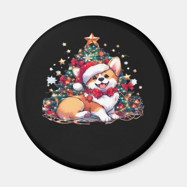 Aimant Chemise de Noël Corgi surdimensionnée (Devant)