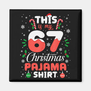 Aimant Chemise de pyjama de Noël drôle 67 Six Sept Mème B