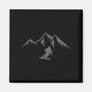 Aimant Chemise de ski montagne neige hiver skieur