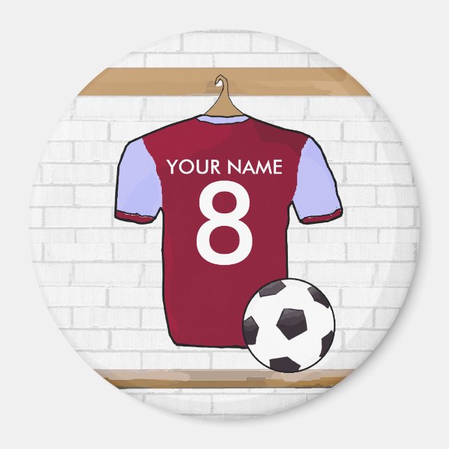 Aimant Chemise de soccer personnalisable (clarette et ble (Devant)