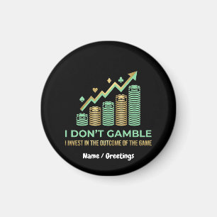 Aimant Chemise drôle pour joueur de poker Je mise sur le