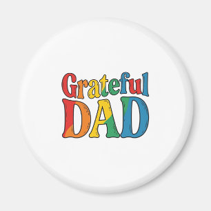Aimant Chemise Grateful Dad Vintage Rainbow Typography_1