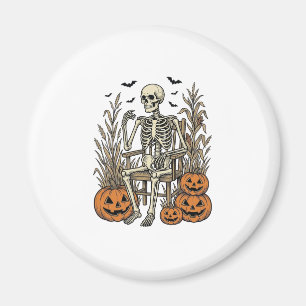 Aimant Chemise Halloween squelette vintage et citrouilles