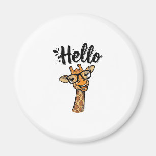 Aimant Chemise Hello Giraffe Gravure Vintage Animal Migno