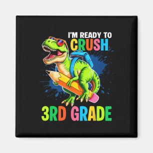 Aimant Chemise premier jour de 3e année garçons dinosaure