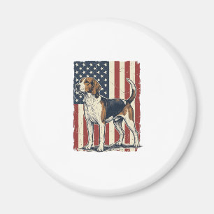 Aimant Chemise vectorielle vintage Hound Dog drapeau patr