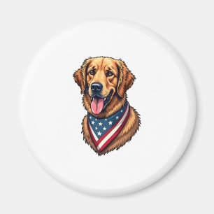 Aimant Chemise Vintage Golden Retriever Fierté Américaine